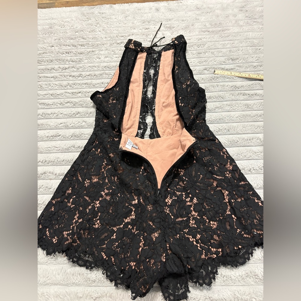 Tobi Black Lace Halter Romper - Picture 5 of 8